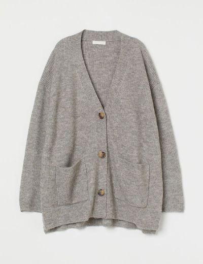 Picture of GROUPED - Rib-knit cardigan
