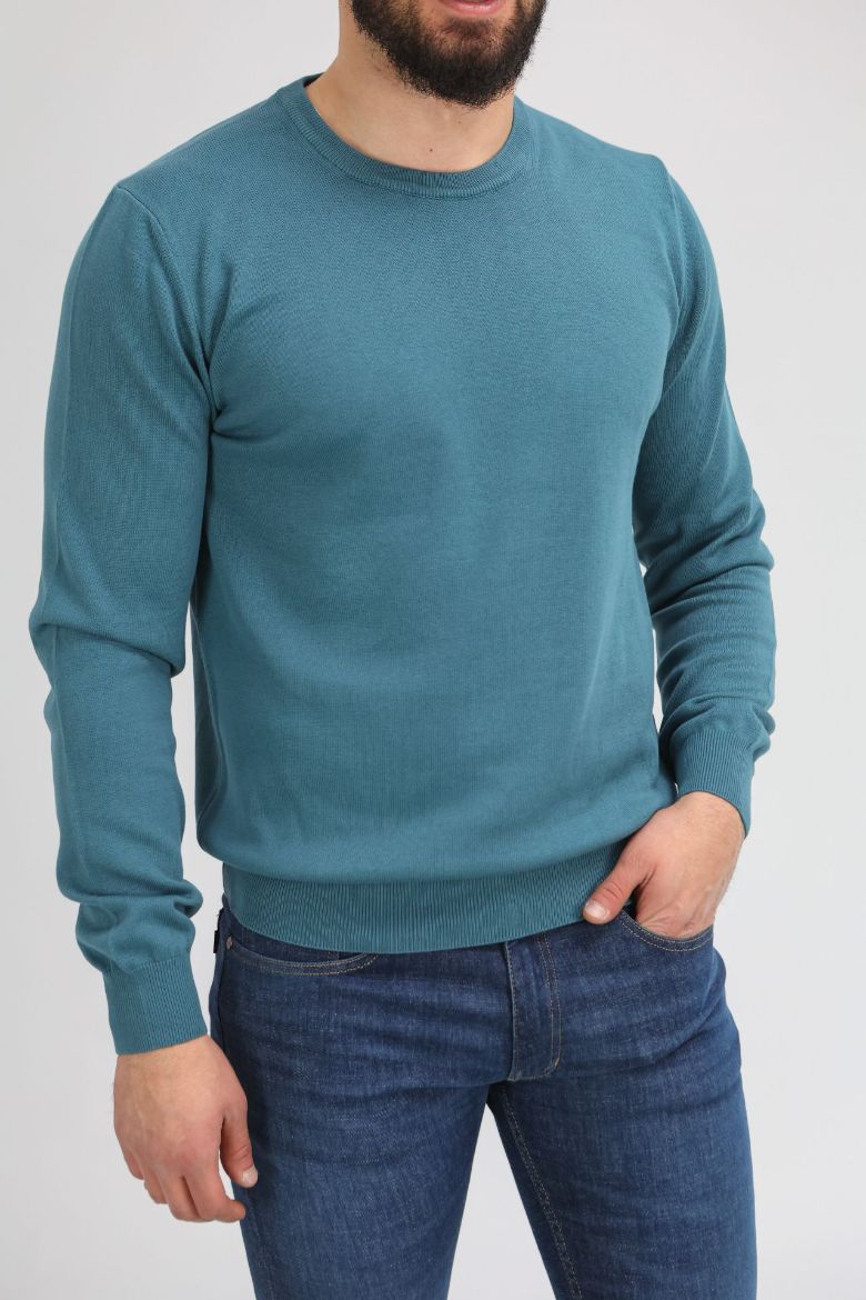 Slika Pamucni dzemper - PETROL BLUE