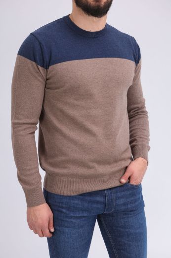 Slika Pamucni dzemper - NAVY TAUPE
