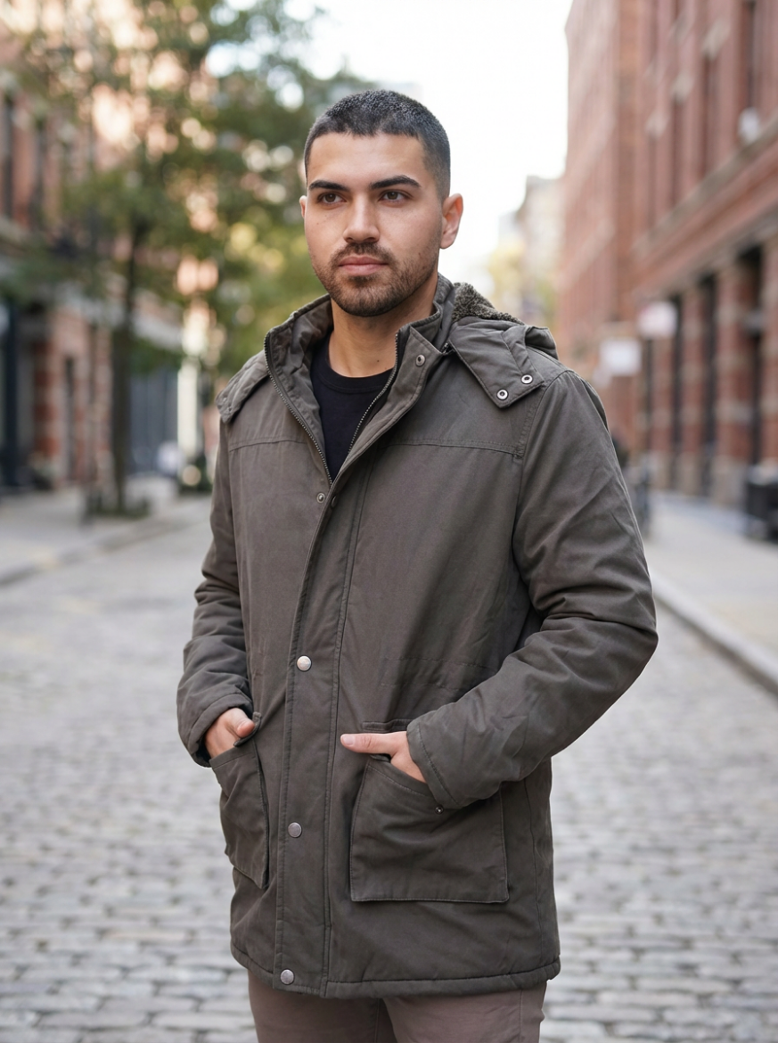 Slika Muska zimska jakna - 1904104 - MASLINASTO ZELENA