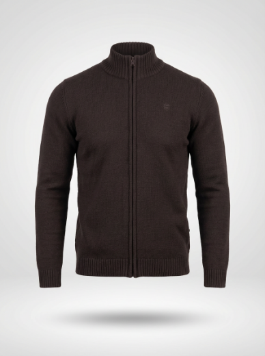 Slika Pamucni dzemper - ZIP - BRAON