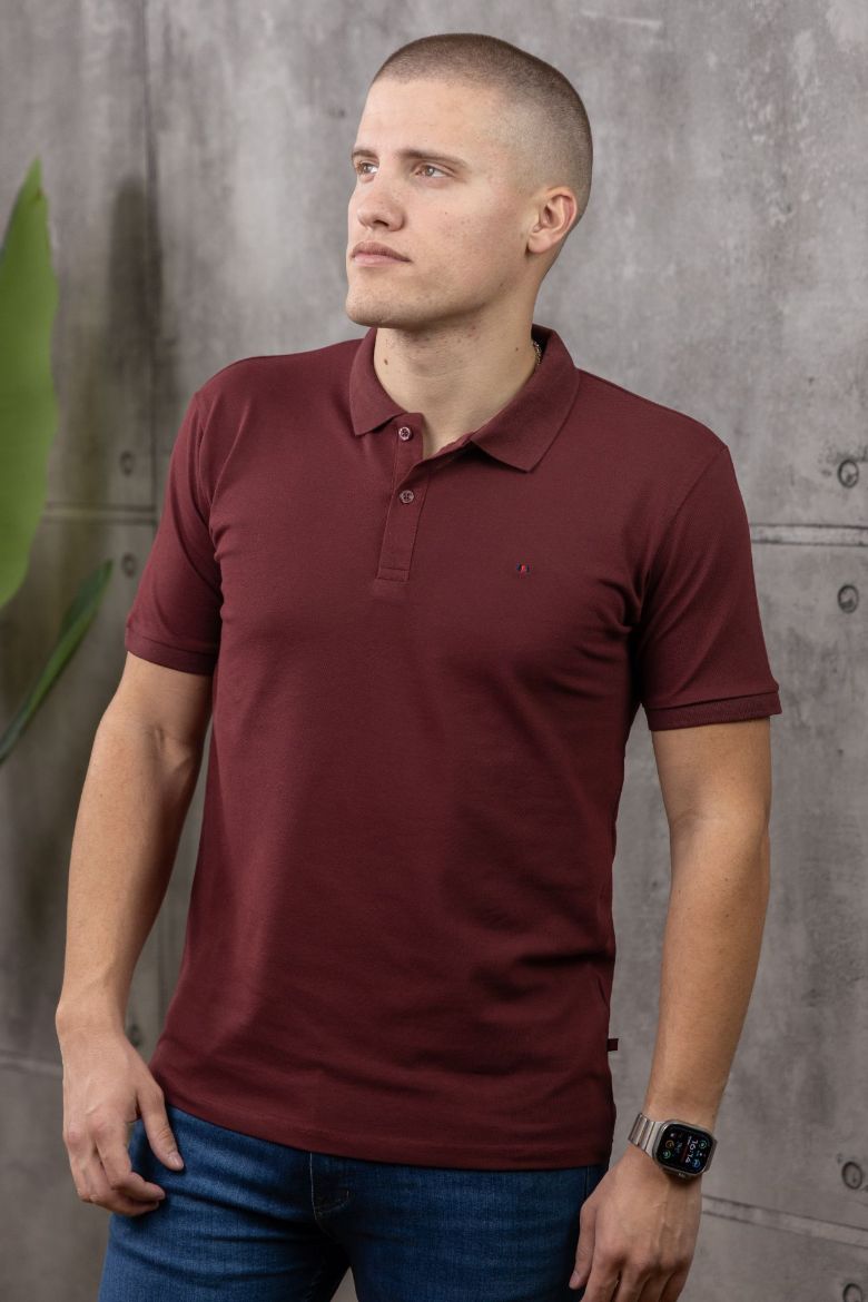 Slika Majica sa kragnom - WINE RED