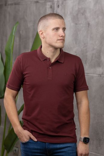 Slika Majica sa kragnom - WINE RED