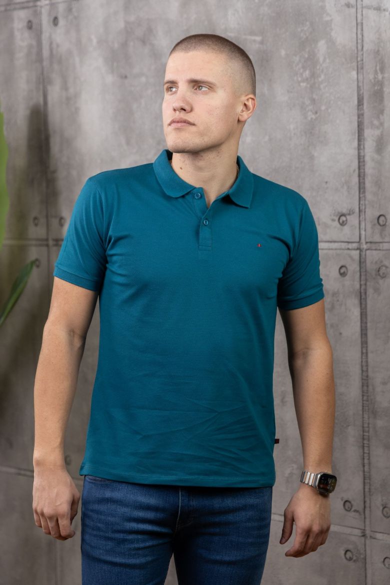 Slika Majica sa kragnom - OCEAN TEAL