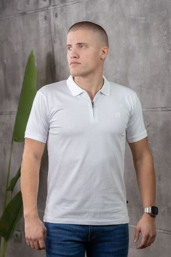 Slika Majica ZIP sa kragnom - WHITE